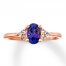 Tanzanite & White Topaz Ring 10K Rose Gold