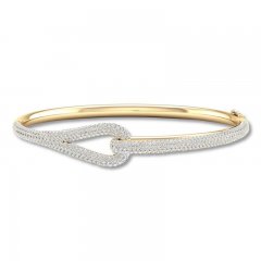 Love + Be Loved Diamond Bangle Bracelet 4 ct tw 14K Yellow Gold