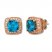 Le Vian Blue Topaz Earrings 1/3 ct tw Diamonds 14K Gold