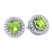 Peridot Earrings Lab-Created White Sapphires Sterling Silver