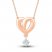 Diamond Heart Knot Necklace 1/10 ct tw Round-cut 10K Rose Gold 18"