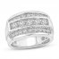 Men's Diamond Wedding Band 2 ct tw 10K White Gold