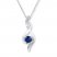 Lab-Created Sapphires Diamond Accents Sterling Silver Necklace