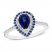 Blue & White Lab-Created Sapphire Ring Sterling Silver