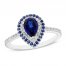 Blue & White Lab-Created Sapphire Ring Sterling Silver