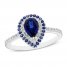 Blue & White Lab-Created Sapphire Ring Sterling Silver