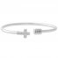 "Faith" Diamond Cross Bangle Bracelet 1/8 ct tw Sterling Silver