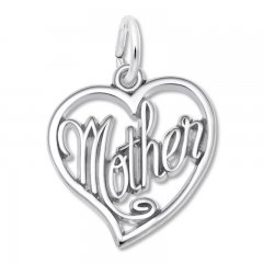 Mother Heart Charm Sterling Silver