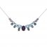 Amethyst & Blue Topaz & Diamond Accent Necklace Sterling Silver 18"