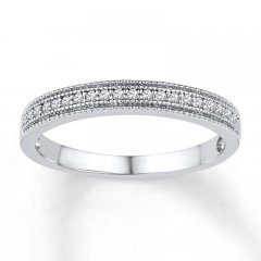 Diamond Anniversary Band 1/10 ct tw Round-cut 10K White Gold