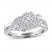 Adrianna Papell Diamond Engagement Ring 7/8 ct tw Princess/Pear/Marquise/Round 14K White Gold