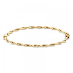 Italian Braided Bangle Bracelet 14K Yellow Gold