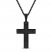 Men's Cross Necklace 1/20 ct tw Black Diamonds Stainless Steel/Black Ion Plating 24"