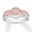 Diamond Ring 1/8 ct tw Round-cut Sterling Silver/10K Rose Gold