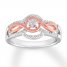 Diamond Ring 1/8 ct tw Round-cut Sterling Silver/10K Rose Gold