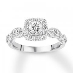 Diamond Engagement Ring 7/8 ct tw Round-cut 14K White Gold