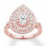 Diamond Engagement Ring 1-1/4 ct tw Pear/Round 14K Rose Gold