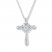 Diamond Cross Necklace 1/5 ct tw Round-cut Sterling Silver