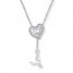 Heart & Love Necklace 1/10 ct tw Diamonds Sterling Silver