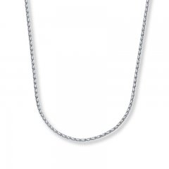 Wheat Chain Necklace 14K White Gold 18" Length