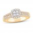 Diamond Engagement Ring 5/8 ct tw Princess/Round 14K Yellow Gold