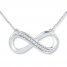 Diamond Infinity Necklace 1/10 ct tw Round-cut Sterling Silver