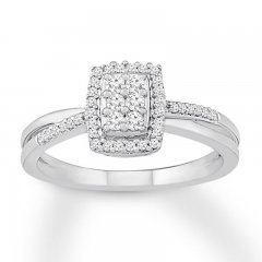 Diamond Ring 1/4 ct tw Round-cut Sterling Silver