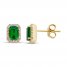 Lab-Created Emerald Earrings 10K Yellow Gold