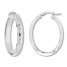 Textured Oval Hoop Earrings Sterling Silver