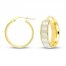 Italian Glitter Hoop Earrings 14K Yellow Gold