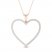 Diamond Heart Necklace 1/2 ct tw Round-cut 10K Rose Gold 18"