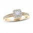 Diamond Engagement Ring 5/8 ct tw Princess/Round 14K Yellow Gold