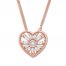 Emmy London Diamond Heart Necklace 1/8 ct tw 10K Rose Gold