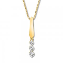 3-Stone Diamond Necklace 1/4 ct tw Round-cut 10K Yellow Gold