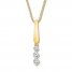 3-Stone Diamond Necklace 1/4 ct tw Round-cut 10K Yellow Gold