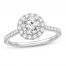 Diamond GIA-graded Engagement Ring 1-3/8 ct tw Round-cut 14K White Gold