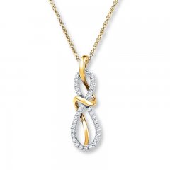 Infinity Necklace 1/5 ct tw Diamonds 10K Yellow Gold