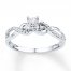 Diamond Promise Ring 1/4 ct tw Round-cut Sterling Silver