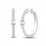 Neil Lane Diamond Hoop Earrings 3/8 ct tw Round/Baguette 14K White Gold