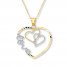 Heart Love Necklace 10K Two-Tone Gold