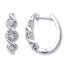 Diamond Hoop Earrings 1/10 ct tw Round-cut Sterling Silver