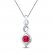 Lab-Created Ruby Necklace Diamond Accents Sterling Silver