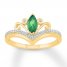 Lab-Created Emerald Ring Lab-Created Sapphires 10K Yellow Gold