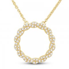 Circle of Gratitude Diamond Necklace 1/4 ct tw Round-cut 10K Yellow Gold 19"