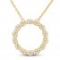 Circle of Gratitude Diamond Necklace 1/4 ct tw Round-cut 10K Yellow Gold 19"