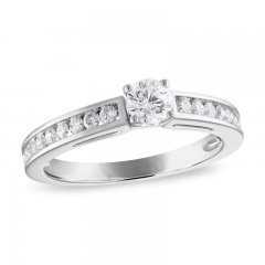 Diamond Engagement Ring 5/8 ct tw Round-cut 14K White Gold