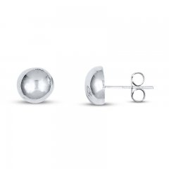 8mm Button Earrings Sterling Silver