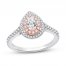 Pink & White Certified Diamond Engagement Ring 1 ct tw 14K Gold