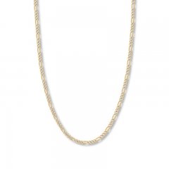 22" Figaro Chain Necklace 14K Two-Tone Gold Appx. 3.9mm