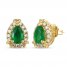 Le Vian Emerald Earrings 1/4 ct tw Diamonds 14K Honey Gold